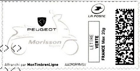 Stamp, Peugeot Morisson, Personalized and Private Mail Stamps,  , The Automobile Industry