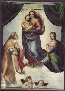 Souvenir Sheet, 500 years Sistine Madonna, Germany, Federal Republic,  , Paintings, Art