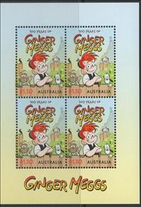 Mini Sheet, Ginger Meggs Mini Sheet, Australia,  , Anniversaries and Jubilees, Cartoons, Comics