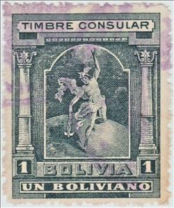 Stamp, Allegorical figure, Bolivia,  