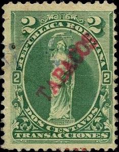 Stamp, Allegory of Justice, Bolivia,  , Scales (balance), Statues, Symbols, Tobacco