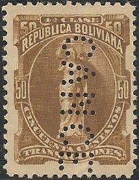 Stamp, Allegory of Justice, Bolivia,  , Scales (balance), Statues, Symbols