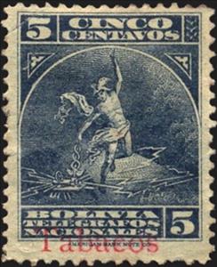Stamp, Allegory of telegraphy, Bolivia,  , Telegraphy, Tobacco