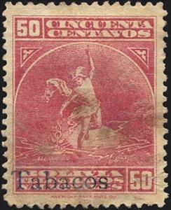Stamp, Allegory of telegraphy, Bolivia,  , Telegraphy, Tobacco