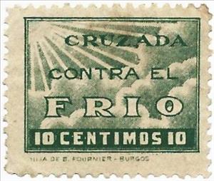 Stamp, Crusade Against the Cold, Cinderellas,  , Clouds, Sun