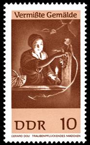 Stamp, "Traubenpflückendes Mädchen", Germany, Democratic Republic,  , Paintings, Art