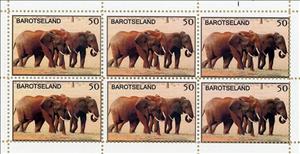 Mini Sheet, Elephants, Cinderellas,  , Animals (Fauna), Elephants, Mammals