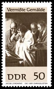 Stamp, "Die vier Evangelisten", Germany, Democratic Republic,  , Paintings, Art