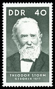 Stamp, Storm, Theodor, Germany, Democratic Republic,  , Famous People