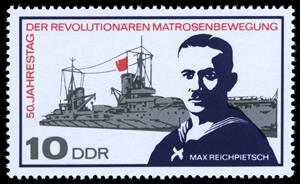Stamp, Max Reichpietsch, Germany, Democratic Republic,  