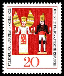 Stamp, Angel lights, mountain man, Germany, Democratic Republic,  