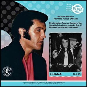 Souvenir Sheet, Events in the Life of Elvis Presley, Ghana,  , Actors, Entertainers, Famous People, Music, Musicians, Singers