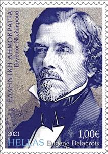 Stamp, Eugène Delacroix, Artist, Greece,  , Artists, Famous People