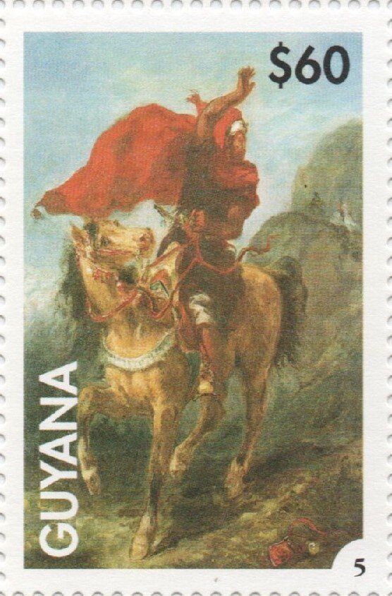 Arab horseman giving signal