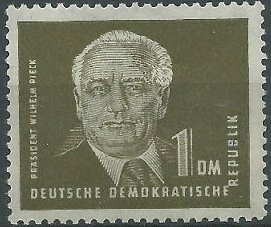 Stamp, State President Wilhelm Pieck, Germany, Democratic Republic,  , Heads of State, Famous People