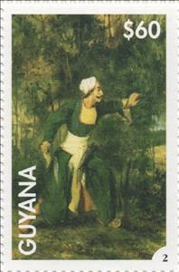 Stamp, Indian with Kukri, Guyana,  , Painters, Paintings