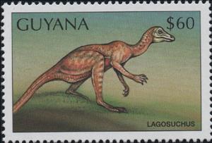 Stamp, Lagosuchus, Guyana,  , Animals (Fauna), Dinosaurs, Prehistorical Animals, Reptiles
