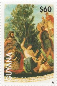 Stamp, The Champs-Elysses, Guyana,  , Painters, Paintings