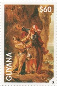 Stamp, The Fiancée of Abydos, Guyana,  , Painters, Paintings