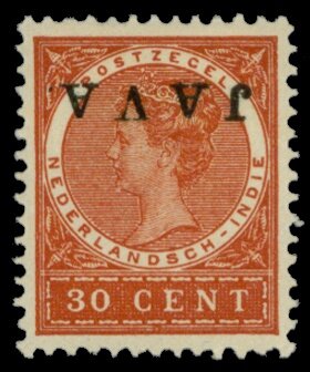 Stamp, Queen Wilhelmina (Overprinted `Java`), Netherlands East Indies,  , Butterflies, Crowns and Coronets, Famous People, Heads of State, Queens, Royalty