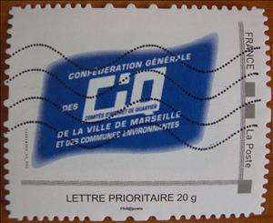 Stamp, Confederation Generale CIQ Marseille, Personalized and Private Mail Stamps,  , Organizations