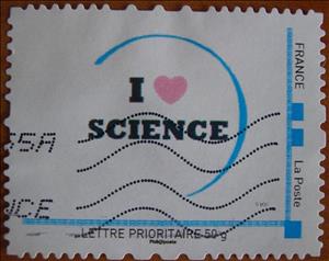 Stamp, I love Science, Personalized and Private Mail Stamps,  , Hearts, Love, Science