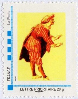 Stamp, Painting of an Actor Comedie Francais by Edmond Geffroy, Personalized and Private Mail Stamps,  , Actors, Paintings, Theatre