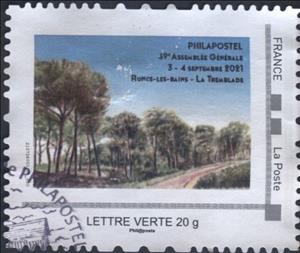 Stamp, Philapostel 69th Assembly General. Ronce-les-Bains Tremblade, Personalized and Private Mail Stamps,  , Clubs of Stamp Collectors, Landscapes, Paintings, Philatelic Exhibitions, Roads, Trees