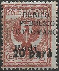 Stamp, Eagle and ornaments, Rhodes,  , Birds, Birds of Prey, Coats of Arms, Eagles, Heraldic Animals