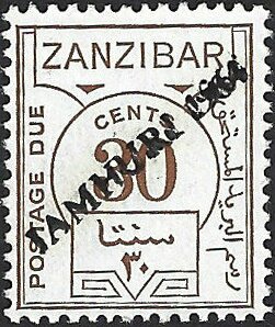 Numeral overprinted "JAMHURI 1964"