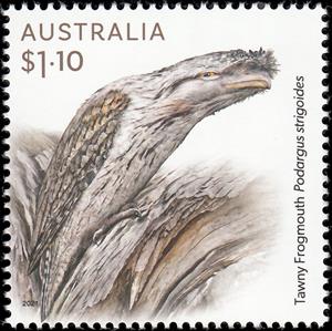 Stamp, Tawny Frogmouth (Podargus strigoides), Australia,  , Animals (Fauna), Birds