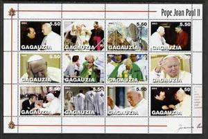 Mini Sheet, John Paul II, Cinderellas,  , Clergy, Famous People, Men, Popes, Religion