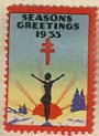 Stamp, Seasons Greetings. Girl in Silhouette against the rising sun, Cinderellas,  , Charity, Children, Christmas, Sunsets / Sunrises, Tuberculosis / TBC