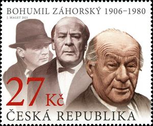 Stamp, Bohumil Záhorský, Czech Republic,  , Actors, Famous People, Men