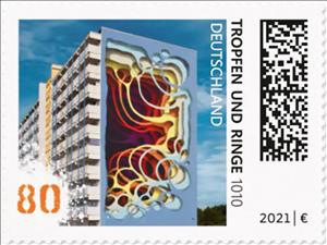 Stamp, Drops And Rings, Berlin, by 1010, Germany, Federal Republic,  , Art