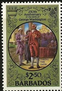 Stamp, Taking Oath, Barbados,  