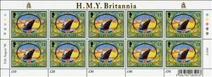 Mini Sheet, Royal Yacht "Britannia", Guernsey,  , Animals (Fauna), Fishes, Passenger-ships, Ships, Vehicles