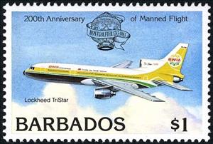 Stamp, Lockheed Tristar, Barbados,  , Aviation, Aircrafts