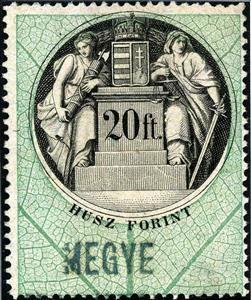 Stamp, Numeral and Coat of Arms, Hungary,  , Coats of Arms, Crowns and Coronets, Sculptures, Women