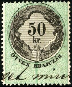 Stamp, Numeral and Coat of Arms, Hungary,  , Coats of Arms, Crowns and Coronets, Numbers
