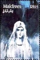 Stamp, Ghosts of english castles and mansions, Maldives,  , Mythology