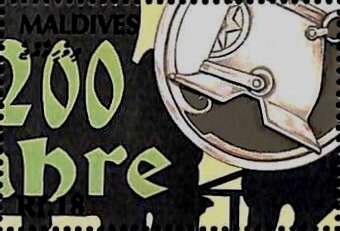 Stamp, Helmet, Maldives,  , Anniversaries and Jubilees, Helmets