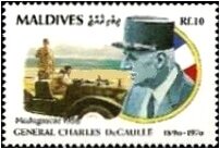 Stamp, In Madagascar, Maldives,  , Anniversaries and Jubilees, Famous People, Heads of State
