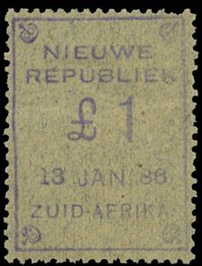 Stamp, Nieuwe Republiek, nominal value and date, New Republic,  