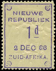 Stamp, Nieuwe Republiek, nominal value and date, New Republic,  