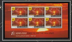 Mini Sheet, First to see the New Dawn, New Zealand,  , Maps, Millennium