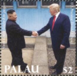 Stamp, North Korean Leader Kim Jong-un & US President D. Trump, Palau,  , Famous People, Heads of State, Politicians