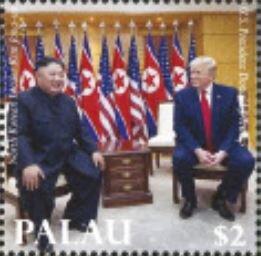 Stamp, North Korean Leader Kim Jong-un & US President D. Trump, Palau,  , Famous People, Heads of State, Politicians