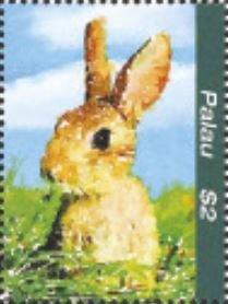 Stamp, Rabbit, Palau,  , Animals (Fauna), Mammals, Rabbits, Rodents