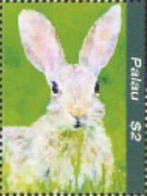 Stamp, Rabbit, Palau,  , Animals (Fauna), Mammals, Rabbits, Rodents
